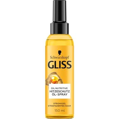 Gliss Oil Nutritive Hittebeschermende oliespray (150 ml), stylingspray beschermt het haar bij het stijlen, stylen en föhnen tegen hitte tot 230 °C Gliss Oil Nutritive Hittebeschermende oliespray (150 ml), stylingspray beschermt het haar bij het stijlen, stylen en föhnen tegen hitte tot 230 °C