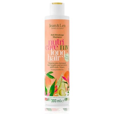 Jean & Len Shampoo Nutri Care Mango & Avocado, voor lang en beschadigd haar, regenereert tot in de punten, fruitig-frisse mangogeur, zonder parabenen en siliconen, veganistisch, 300 ml Jean & Len Shampoo Nutri Care Mango & Avocado, voor lang en beschadigd haar, regenereert tot in de punten, fruitig-frisse mangogeur, zonder parabenen en siliconen, veganistisch, 300 ml