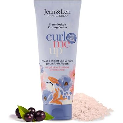 Jean & Len droomkrullen Curling Cream rijstwater & acaibes, voor gekruld & natuurlijk golvend haar, curly girl friendly, definieert & geeft veerkracht, krullencrème, zonder siliconen, vegan, 100 ml Jean & Len droomkrullen Curling Cream rijstwater & acaibes, voor gekruld & natuurlijk golvend haar, curly girl friendly, definieert & geeft veerkracht, krullencrème, zonder siliconen, vegan, 100 ml