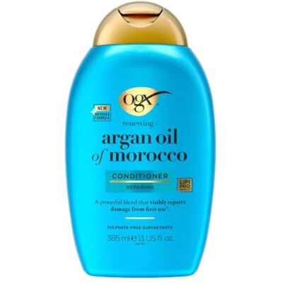 OGX Argan Oil of Morocoo Conditioner, Arganolie, Sulfaatvrij, Herstelt Glans & Sterkte, Voor Droog & Futloos Haar, Lichtgewicht Formule, 385 ml OGX Argan Oil of Morocoo Conditioner, Arganolie, Sulfaatvrij, Herstelt Glans & Sterkte, Voor Droog & Futloos Haar, Lichtgewicht Formule, 385 ml