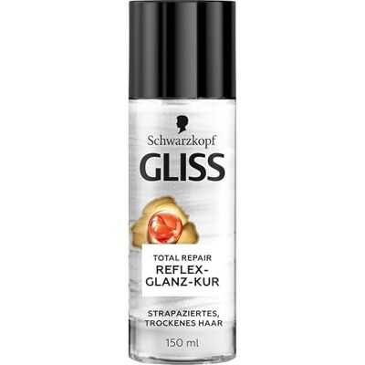 Gliss Reflex-glans-kuur Total Repair (150 ml), haarbehandeling met keratine en bloemennectar voor onmiddellijk glinsterende glansreflecties, vermindert haarbreuk Gliss Reflex-glans-kuur Total Repair (150 ml), haarbehandeling met keratine en bloemennectar voor onmiddellijk glinsterende glansreflecties, vermindert haarbreuk