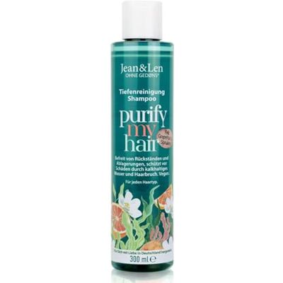 Jean & Len Shampoo Pink Grapefruit & Spirulina, reinigt haar & hoofdhuid grondig, verwijdert talg & resten, beschermt tegen haarbreuk, zonder siliconen & parabenen, vegan, 300 ml Jean & Len Shampoo Pink Grapefruit & Spirulina, reinigt haar & hoofdhuid grondig, verwijdert talg & resten, beschermt tegen haarbreuk, zonder siliconen & parabenen, vegan, 300 ml