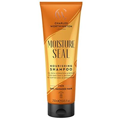 Charles Worthington Moisture Seal voedende shampoo, kokos-, argan- en macadamia-olie, salonshampoo voor diep vocht, 250 ml Charles Worthington Moisture Seal voedende shampoo, kokos-, argan- en macadamia-olie, salonshampoo voor diep vocht, 250 ml