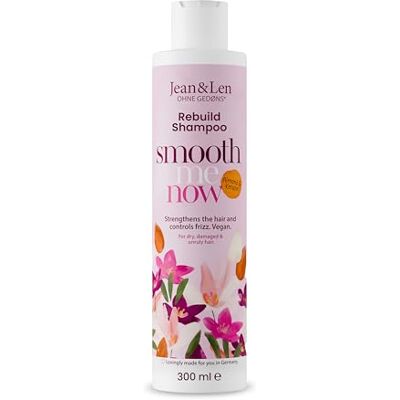 Jean & Len Herstellende Shampoo Amandel & Keratine, voor beschadigd haar, beschermt tegen breuk en gespleten punten, temt pluis, zonder siliconen of parabenen, vegan, 300 ml Jean & Len Herstellende Shampoo Amandel & Keratine, voor beschadigd haar, beschermt tegen breuk en gespleten punten, temt pluis, zonder siliconen of parabenen, vegan, 300 ml