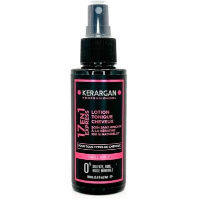 KERARGAN Verstevigende Lotion met Keratine voor Glanzend en Versterkt Haar Hydraterend, Ontwarrend, Hittebescherming Anti-Frizz en Volume Zonder Sulfaten, GMO of Minerale Oliën 100ml KERARGAN Verstevigende Lotion met Keratine voor Glanzend en Versterkt Haar Hydraterend, Ontwarrend, Hittebescherming Anti-Frizz en Volume Zonder Sulfaten, GMO of Minerale Oliën 100ml