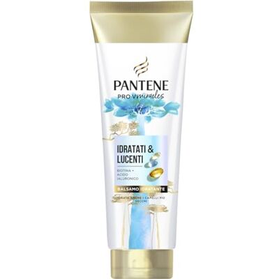 Pantene Hydraterende en glanzende conditioner met biotine 160 ml. Pro-V Miracles hydraterende balsem met hyaluronzuur, houdt vocht vast voor zacht en gezond haar Pantene Hydraterende en glanzende conditioner met biotine 160 ml. Pro-V Miracles hydraterende balsem met hyaluronzuur, houdt vocht vast voor zacht en gezond haar