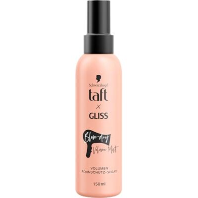 TAFT x Gliss Volume föhnbeschermingsspray Blow-dry Volume Mist (150 ml), volume spray voor 2 x meer volume bij de aanzet en meer vulheid in de lengtes, biedt bescherming tegen hitte tot 230 °C TAFT x Gliss Volume föhnbeschermingsspray Blow-dry Volume Mist (150 ml), volume spray voor 2 x meer volume bij de aanzet en meer vulheid in de lengtes, biedt bescherming tegen hitte tot 230 °C