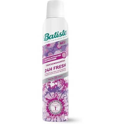 Batiste Hair Care, droogshampoo, 24 uur Fresh, 200 ml, zonder uitspoelen, haarverzorgingsspray met verfrissende geur, touch activated technologie, veganistisch en onzichtbaar, Batiste Hair Care, droogshampoo, 24 uur Fresh, 200 ml, zonder uitspoelen, haarverzorgingsspray met verfrissende geur, touch activated technologie, veganistisch en onzichtbaar,
