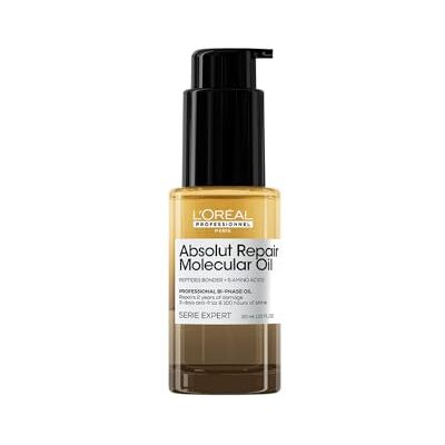 L'Oréal Professionnel Paris L'Oreal Professionnel Tweefasige haarolie, geschikt voor alle haartypes, reparerende werking, anti-kroeseffect, glanzend haar, Absolut Repair Molecular, 30 ml L'Oréal Professionnel Paris L'Oreal Professionnel Tweefasige haarolie, geschikt voor alle haartypes, reparerende werking, anti-kroeseffect, glanzend haar, Absolut Repair Molecular, 30 ml