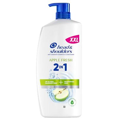 Head & Shoulders Apple Fresh 2-in-1 Anti-roos Shampoo, 800 ml Pompdispenser. Tot 100% bescherming tegen roos, klinisch getest. Elk haar- en hoofdhuidtype. Dagelijks gebruik. Vers gevoel met appelgeur Head & Shoulders Apple Fresh 2-in-1 Anti-roos Shampoo, 800 ml Pompdispenser. Tot 100% bescherming tegen roos, klinisch getest. Elk haar- en hoofdhuidtype. Dagelijks gebruik. Vers gevoel met appelgeur