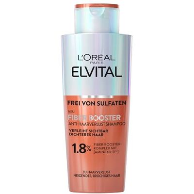 L'Oreal Paris L'Oréal Paris Fiber Booster Anti-haaruitvalshampoo, tegen haaruitval, voor dichter en sterker haar, versterkt haarvezels, minder haarbreuk, tegen haaruitval, Elvital, 200 ml L'Oreal Paris L'Oréal Paris Fiber Booster Anti-haaruitvalshampoo, tegen haaruitval, voor dichter en sterker haar, versterkt haarvezels, minder haarbreuk, tegen haaruitval, Elvital, 200 ml