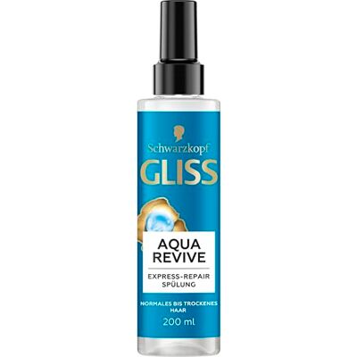 Gliss Aqua Revive Express-Repair Conditioner (200 ml), haarconditioner biedt een extra portie vocht en gezonde glans, voor normaal tot droog haar Gliss Aqua Revive Express-Repair Conditioner (200 ml), haarconditioner biedt een extra portie vocht en gezonde glans, voor normaal tot droog haar