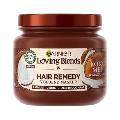 Garnier Loving Blends Kokosmelk & Macadamia Masker 340 ml Garnier Loving Blends Kokosmelk & Macadamia Masker 340 ml