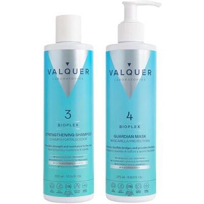 Valquer Laboratorios Valquer Bioplex Pack nr. 3 Versterkende Shampoo + nr. 4 Beschermend Masker. Haarherstellende en -opbouwende behandeling. Intensieve en diepe reparatie van beschadigd, droog en gekleurd haar Valquer Laboratorios Valquer Bioplex Pack nr. 3 Versterkende Shampoo + nr. 4 Beschermend Masker. Haarherstellende en -opbouwende behandeling. Intensieve en diepe reparatie van beschadigd, droog en gekleurd haar