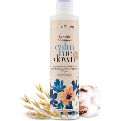 Jean & Len Shampoo Sensitive Oat Milk & Cotton, reinigt mild en beschermt tegen haarbreuk, voor droog haar en gevoelige hoofdhuid, zonder parabenen en siliconen, veganistisch, 300 ml Jean & Len Shampoo Sensitive Oat Milk & Cotton, reinigt mild en beschermt tegen haarbreuk, voor droog haar en gevoelige hoofdhuid, zonder parabenen en siliconen, veganistisch, 300 ml