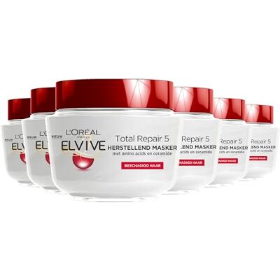 L'Oreal Paris L'Oréal Paris Elvive Total Repair 5 Haarmasker 6 x 300ml L'Oreal Paris L'Oréal Paris Elvive Total Repair 5 Haarmasker 6 x 300ml