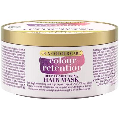 OGX Colour Care Deep Conditioning Hair Mask hydraterend haarmasker met UVA/UVB-bescherming beschermende haarkuur voor gekleurd haar rijk haarverzorgingsmasker (300 ml) OGX Colour Care Deep Conditioning Hair Mask hydraterend haarmasker met UVA/UVB-bescherming beschermende haarkuur voor gekleurd haar rijk haarverzorgingsmasker (300 ml)