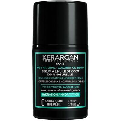 KERARGAN – Vochtinbrengend haarserum met kokosolie – bescherming en verzorging voor droog en beschadigd haar – glans & soepelheid – zonder sulfaten en GGO's – 50 ml KERARGAN – Vochtinbrengend haarserum met kokosolie – bescherming en verzorging voor droog en beschadigd haar – glans & soepelheid – zonder sulfaten en GGO's – 50 ml