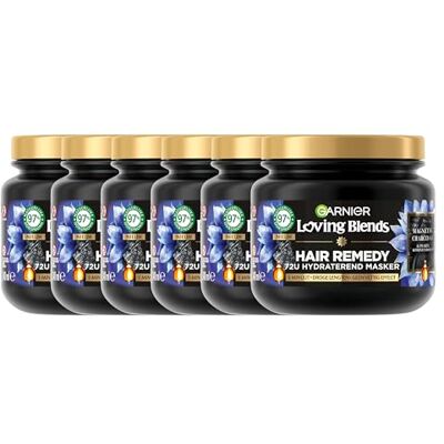 Loving Blends Magnetic Charcoal Hair Remedy Haarmasker Voordeelverpakking Intens Hydraterend Masker, Speciaal Ontwikkeld Voor Droge Lengtes 6 x 340ml Loving Blends Magnetic Charcoal Hair Remedy Haarmasker Voordeelverpakking Intens Hydraterend Masker, Speciaal Ontwikkeld Voor Droge Lengtes 6 x 340ml