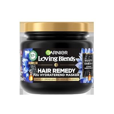 Loving Blends Garnier Magnetic Charcoal Hair Remedy Haarmasker Intens Hydraterend Masker, Speciaal Ontwikkeld Voor Droge Lengtes 340ml Loving Blends Garnier Magnetic Charcoal Hair Remedy Haarmasker Intens Hydraterend Masker, Speciaal Ontwikkeld Voor Droge Lengtes 340ml