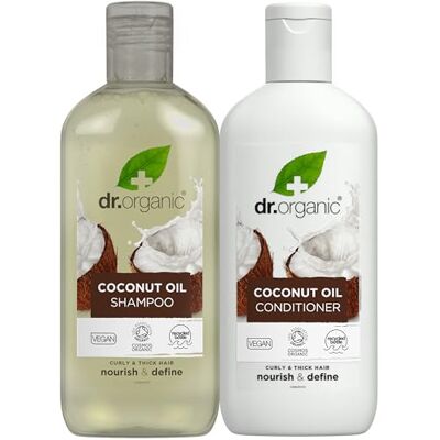 Dr.Organic Dr Organic Kokosolie Shampoo & Conditioner Set met Travel Bag Women's & Men's Skincare Voedend, Rejuvenating & Hydrating Veganistisch, Cruelty, Parabenen & SLS-vrij 265ml & 265 ml Bundle Dr.Organic Dr Organic Kokosolie Shampoo & Conditioner Set met Travel Bag Women's & Men's Skincare Voedend, Rejuvenating & Hydrating Veganistisch, Cruelty, Parabenen & SLS-vrij 265ml & 265 ml Bundle