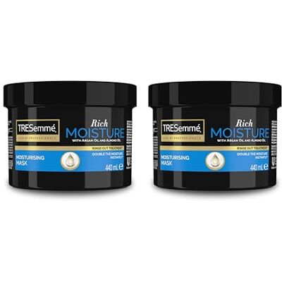 TRESemmé Rich Moisture Haarmasker, voor 2x instant hydratatie* 2 x 440 ml TRESemmé Rich Moisture Haarmasker, voor 2x instant hydratatie* 2 x 440 ml