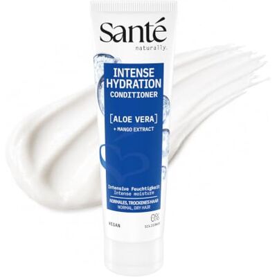 Sante Naturkosmetik Intense Hydration Conditioner Aloë Vera + Mango-extract, veganistische spoeling met vochtboost voor normaal tot droog haar, 150 ml Sante Naturkosmetik Intense Hydration Conditioner Aloë Vera + Mango-extract, veganistische spoeling met vochtboost voor normaal tot droog haar, 150 ml