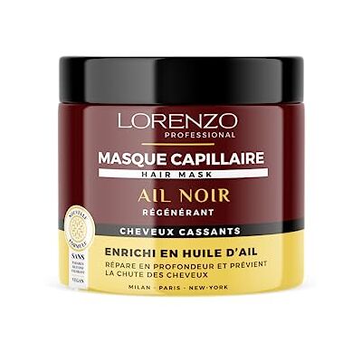 LORENZO PROFESSIONAL Haarmasker met zwarte knoflook (breekbaar haar) 500 ml LORENZO PROFESSIONAL Haarmasker met zwarte knoflook (breekbaar haar) 500 ml