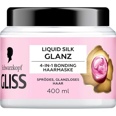Gliss 4-in-1 Kur Repair Liquid Silk (400 ml), haarkuur met HAPTIQ-systeem en zijde voor soepel haar vol glans, haarmasker voor broos, glanzend haar Gliss 4-in-1 Kur Repair Liquid Silk (400 ml), haarkuur met HAPTIQ-systeem en zijde voor soepel haar vol glans, haarmasker voor broos, glanzend haar