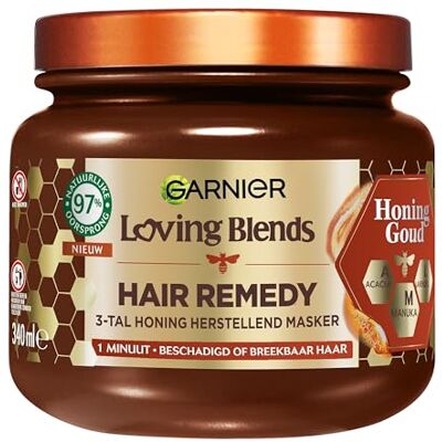 Loving Blends Honing Goud Hair Remedy Haarmasker Herstellend Masker Voor Beschadigd, Breekbaar Haar 340ml Loving Blends Honing Goud Hair Remedy Haarmasker Herstellend Masker Voor Beschadigd, Breekbaar Haar 340ml