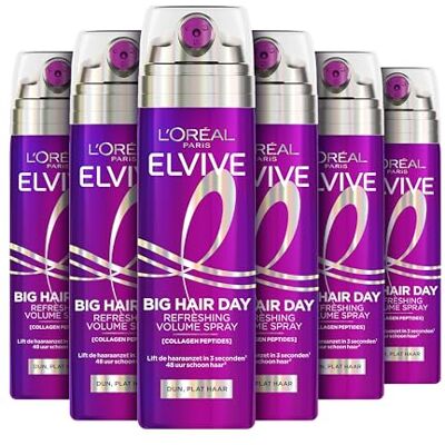 Elvive L'Oréal Paris Collagen Lifter Big Hair Day Spray Voor dun, plat haar Instant Lift & 48u Schoon Haar 6 x200ml Elvive L'Oréal Paris Collagen Lifter Big Hair Day Spray Voor dun, plat haar Instant Lift & 48u Schoon Haar 6 x200ml