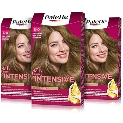 Schwarzkopf Palette Intensieve Cream Color permanente kleur 6 donkerblond (3-pack), haarkleur met marula-olie, duurzame kleuring tot 8 weken Schwarzkopf Palette Intensieve Cream Color permanente kleur 6 donkerblond (3-pack), haarkleur met marula-olie, duurzame kleuring tot 8 weken