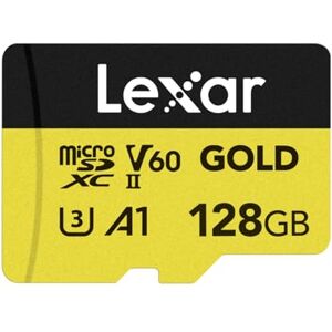 Lexar GOLD 128GB Micro SD Kaart, microSDXC UHS-II Flash geheugenkaart, V60, U3, A1, C10 microSD-kaart, tot 280 MB/s Lezen, voor drone/actiecamera/UHS-II draagbaar gamingapparaat (LMSGOLD128G-BNNNG) Lexar GOLD 128GB Micro SD Kaart, microSDXC UHS-II Flash geheugenkaart, V60, U3, A1, C10 microSD-kaart, tot 280 MB/s Lezen, voor drone/actiecamera/UHS-II draagbaar gamingapparaat (LMSGOLD128G-BNNNG)