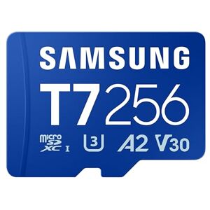 Samsung T7 microSD-kaart, 256 GB, Geheugenkaart voor mobiele games op smartphones, tablets en handheld consoles, UHS-I U3, Full HD & 4K UHD, 170 MB/s leessnelheid, MB-MB256T/WW Samsung T7 microSD-kaart, 256 GB, Geheugenkaart voor mobiele games op smartphones, tablets en handheld consoles, UHS-I U3, Full HD & 4K UHD, 170 MB/s leessnelheid, MB-MB256T/WW