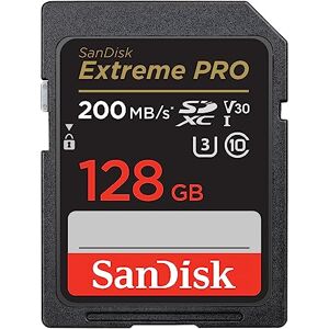 SanDisk Extreme PRO SDXC UHS‐I‐Kaart 128 GB (4K UHD, Leessnelheden Tot 200 MB/s, Class 10, UHS-I, U3, V30, 2 Jaar RescruePRO Deluxe Software, Levenslange Beperkte Garantie) Zwart SanDisk Extreme PRO SDXC UHS‐I‐Kaart 128 GB (4K UHD, Leessnelheden Tot 200 MB/s, Class 10, UHS-I, U3, V30, 2 Jaar RescruePRO Deluxe Software, Levenslange Beperkte Garantie) Zwart