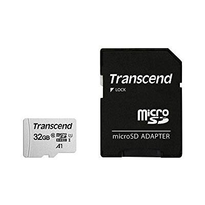 Transcend TS32GUSD300S-AE 32GB microSDHC I, C10, U1, A1 microSD geheugenkaart met adapter 95/25 MB/s retail verpakking Transcend TS32GUSD300S-AE 32GB microSDHC I, C10, U1, A1 microSD geheugenkaart met adapter 95/25 MB/s retail verpakking