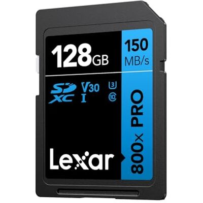 Lexar High-Performance 800x PRO SD Kaart 128GB, SDXC UHS-I Kaart, SD3.0 Kaart tot 150MB/s Lezen, V30, U3, C10 SD Geheugenkaart voor camera/Middenklasse DSLR/HD-camcorder (LSD0800P128G-BNNAA) Lexar High-Performance 800x PRO SD Kaart 128GB, SDXC UHS-I Kaart, SD3.0 Kaart tot 150MB/s Lezen, V30, U3, C10 SD Geheugenkaart voor camera/Middenklasse DSLR/HD-camcorder (LSD0800P128G-BNNAA)