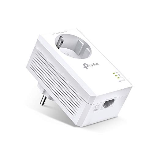 TP-Link TL-PA7017P AV1000 Gigabit Powerline-adapter met stopcontact (1x Gigabit-poort, Plug and Play, energiebesparend, compatibel met  HomePlug AV (Powerline-adapter)