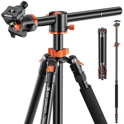 K&F CONCEPT 240cm Camera Statief, Professioneel Video Statief met Centrale Kruis Kolom met Pan Bal Hoofd en Loslaat Plaat voor DSLR Camera T254A8+BH-28L(SA254T1). Professioneel videostatief, middenzuil, panorama-kogelkop, triggerplaat, T254A8+BH-28L K&F CONCEPT 240cm Camera Statief, Professioneel Video Statief met Centrale Kruis Kolom met Pan Bal Hoofd en Loslaat Plaat voor DSLR Camera T254A8+BH-28L(SA254T1). Professioneel videostatief, middenzuil, panorama-kogelkop, triggerplaat, T254A8+BH-28L