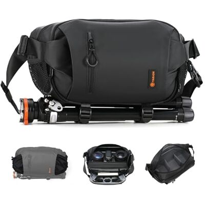 TARION Outdoor Camera Messenger Bag 5L Crossbody Camera Sling Bag met Statief Houder & Gewatteerde Riem & Verwijderbare verdelers & Uitbreidbare Natte en Droge Zak voor Wandelen Fotografie voor DSLR TARION Outdoor Camera Messenger Bag 5L Crossbody Camera Sling Bag met Statief Houder & Gewatteerde Riem & Verwijderbare verdelers & Uitbreidbare Natte en Droge Zak voor Wandelen Fotografie voor DSLR