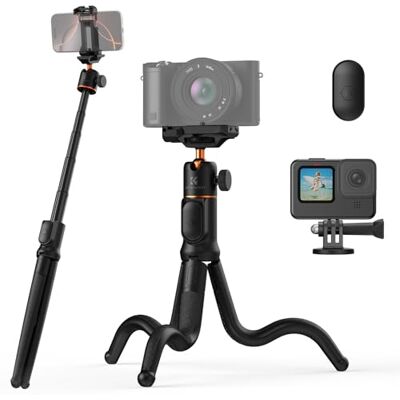 K&F CONCEPT flexibel statief voor smartphone en camera, MS29 intrekbare selfiestick, mini-statiefhouder met afstandsbediening, statief met statiefhouder, mobiele telefoonstatief voor iPhone/Sumssung K&F CONCEPT flexibel statief voor smartphone en camera, MS29 intrekbare selfiestick, mini-statiefhouder met afstandsbediening, statief met statiefhouder, mobiele telefoonstatief voor iPhone/Sumssung