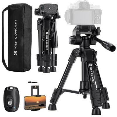 K&F CONCEPT Mini Statief da Tavolo in Alluminio 24,8 cm Treppiede Compatto per DSLR/Smartphone con Telecomando, Nero K&F CONCEPT Mini Statief da Tavolo in Alluminio 24,8 cm Treppiede Compatto per DSLR/Smartphone con Telecomando, Nero