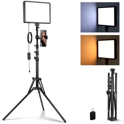 NEEWER Basics BP300 BP300 Led-paneel, studioverlichtingsset met standaard, 150 cm, telefoonhouder voor video-opnames, fotografie, streaming podcast, 850 lx/0,5 m, tweekleurig, 2700-6500 K, dimbaar NEEWER Basics BP300 BP300 Led-paneel, studioverlichtingsset met standaard, 150 cm, telefoonhouder voor video-opnames, fotografie, streaming podcast, 850 lx/0,5 m, tweekleurig, 2700-6500 K, dimbaar