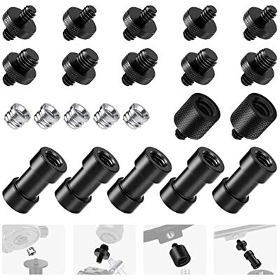 NEEWER Camera Schroef Adapter, 22 Stuks 1/4" tot 1/4" naar 3/8" Statief Montage Schroef Adapter Converter Set voor Camera Mount, Monopod, Ball Head, Flash Light Stand, Statief — ST29 NEEWER Camera Schroef Adapter, 22 Stuks 1/4" tot 1/4" naar 3/8" Statief Montage Schroef Adapter Converter Set voor Camera Mount, Monopod, Ball Head, Flash Light Stand, Statief — ST29