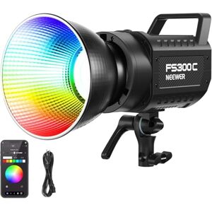 NEEWER FS300C 300W RGB LED videolicht met APP/2.4G bediening, 17 effecten, 2500K-7500K 36000lux/1m COB continu licht, CRI95+/TLCI97+ Bowens Mount voor studiofotografie en video-opnames, FS300C NEEWER FS300C 300W RGB LED videolicht met APP/2.4G bediening, 17 effecten, 2500K-7500K 36000lux/1m COB continu licht, CRI95+/TLCI97+ Bowens Mount voor studiofotografie en video-opnames, FS300C