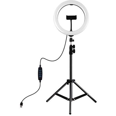 Polai App Life Ring Light voor selfie 10 inch driehoekige houder LED-ringlicht met 3 verlichtingsmodi met 10 helderheidsniveaus make-up, fotografie, YouTube, TikTok, selfie Video Polai App Life Ring Light voor selfie 10 inch driehoekige houder LED-ringlicht met 3 verlichtingsmodi met 10 helderheidsniveaus make-up, fotografie, YouTube, TikTok, selfie Video