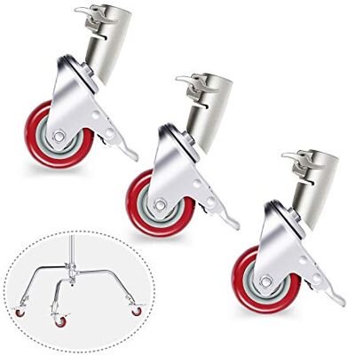 NEEWER Set van 3 zwenkwielen, diameter 75 mm, metalen constructie en rubberen basis, alleen compatibel met C-houder voor video-opnamen in studio (zilver) Alleen voor fotografie C-standaard, duurzame metalen constructie met rubberen basis, voor studio NEEWER Set van 3 zwenkwielen, diameter 75 mm, metalen constructie en rubberen basis, alleen compatibel met C-houder voor video-opnamen in studio (zilver) Alleen voor fotografie C-standaard, duurzame metalen constructie met rubberen basis, voor studio