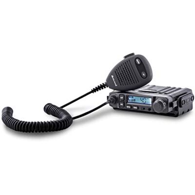 MIDLAND M-Mini CB radio voor voertuigen, multi-band 40 kanalen AM/FM, compact met microfoon en bus 2-pins voor bluetooth-adapter, met noodkanaal MIDLAND M-Mini CB radio voor voertuigen, multi-band 40 kanalen AM/FM, compact met microfoon en bus 2-pins voor bluetooth-adapter, met noodkanaal