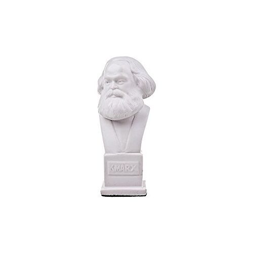 danila-souvenirs Duitse filosoof socialist Karl Marx marmeren buste standbeeld sculptuur wit 12 cm