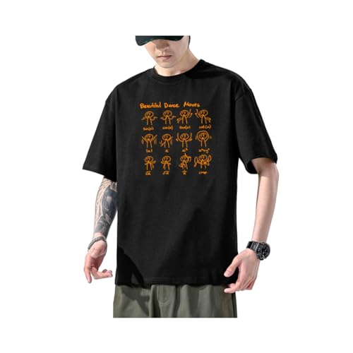 AiZicheng Grafisch T-shirt voor heren met korte mouwen, creatief T-shirt voor heren en dames, trendy ronde hals, wiskundevergelijking, Zwart, L